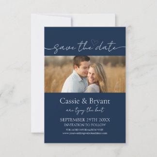 Modern Elegant Script Save the Date Monogram