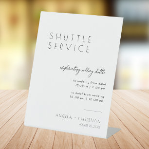 Modern Elegant Script Shuttle Service Wedding Sign