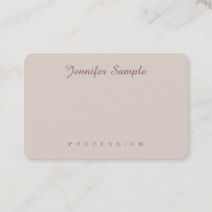 Modern Elegant Script Simple Plain Professional Business Card