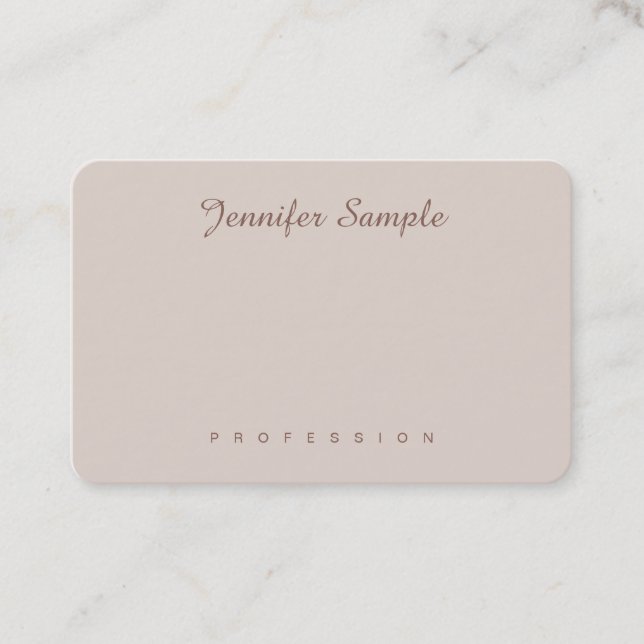 Modern Elegant Script Simple Plain Professional Business Card (Front)