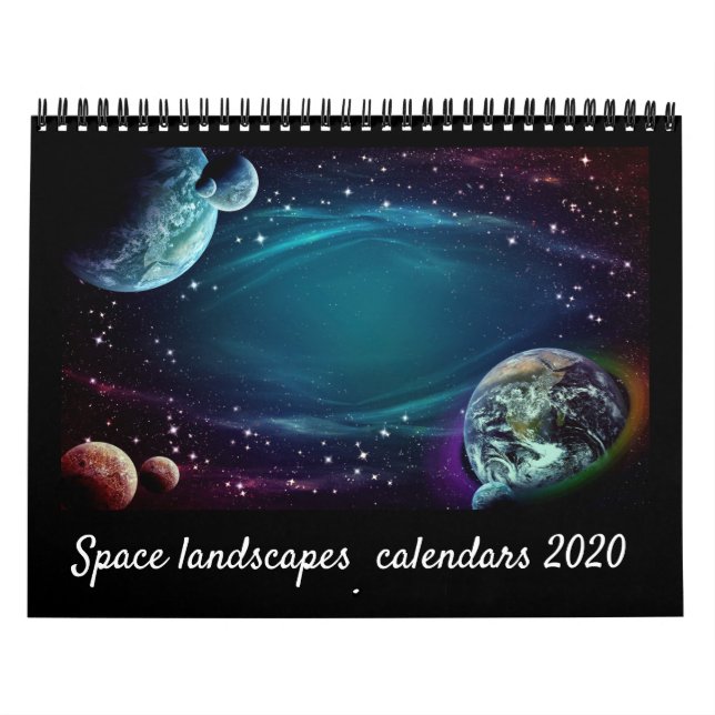 Modern Elegant Script Space Landscape 2021 Calen Calendar (Cover)