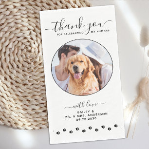 Modern Elegant Script Thank You Pet Wedding Photo Napkin