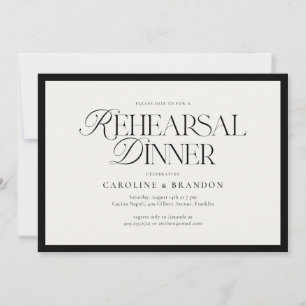 Modern Elegant Script Type Rehearsal Dinner Invitation