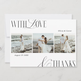 Modern Elegant Script Typography Photo Collage Thank You Card