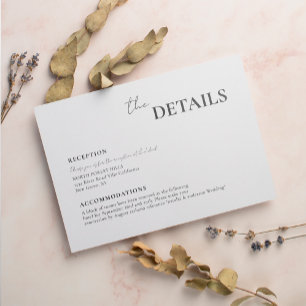 Modern Elegant Script Typography Wedding Enclosure Card