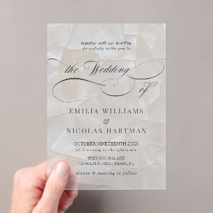 Modern Elegant Script Wedding Acrylic Invitations