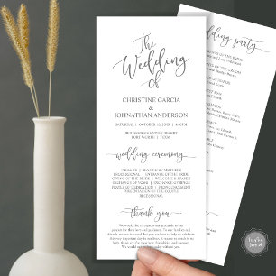 Modern Elegant Script, Wedding Ceremony Programme