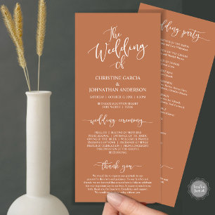 Modern Elegant Script, Wedding Ceremony Programme