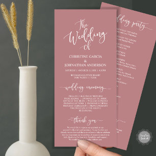 Modern Elegant Script, Wedding Ceremony Programme