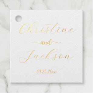 Modern Elegant Script Wedding Favour Tags