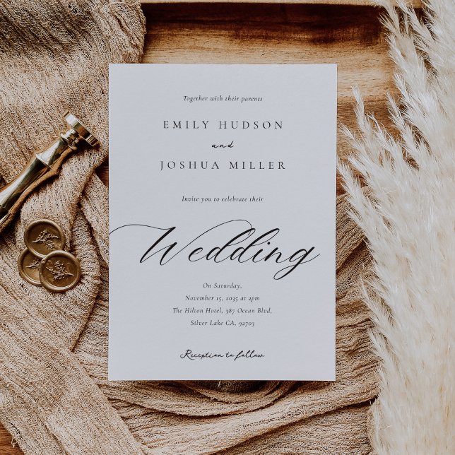 Modern Elegant Script Wedding Invitation (Creator Uploaded)