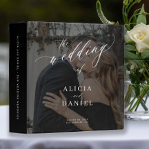 Modern elegant script wedding memories photo album
