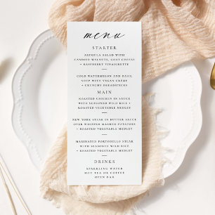 Modern Elegant Script Wedding Menu