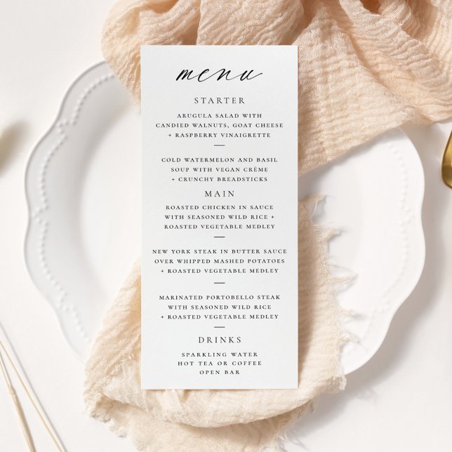 Modern Elegant Script Wedding Menu (Creator Uploaded)