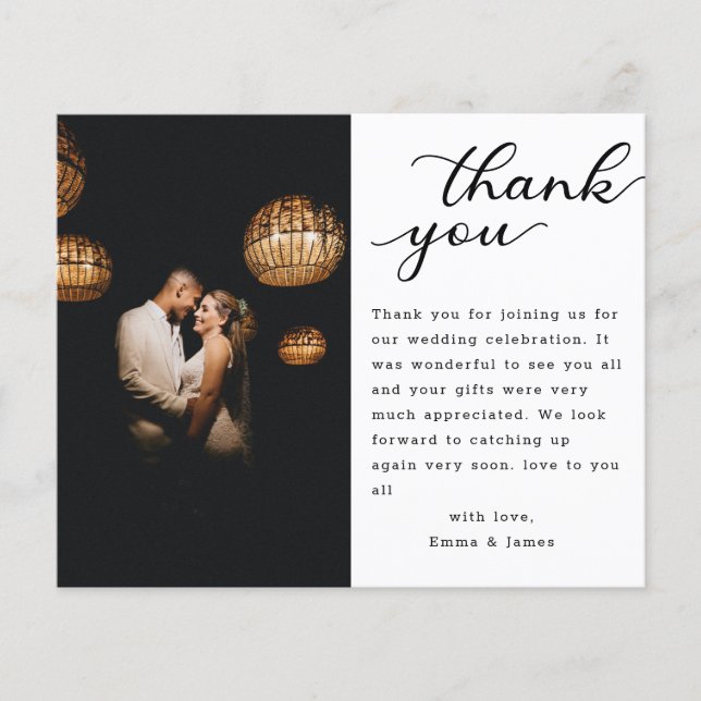Modern Elegant Script Wedding Photo  (Front)
