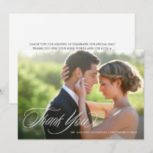 Modern Elegant Script Wedding Photo