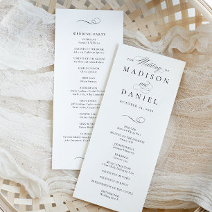 Modern Elegant Script Wedding Programme