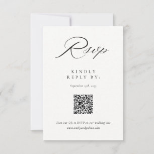Modern Elegant Script Wedding RSVP Card