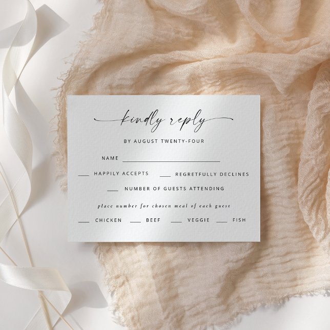 Modern Elegant Script Wedding RSVP Invitation (Creator Uploaded)