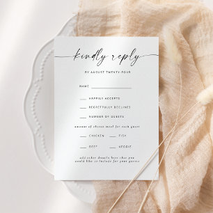 Modern Elegant Script Wedding RSVP Invitation