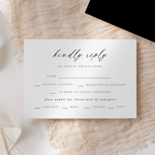 Modern Elegant Script Wedding RSVP Invitation (Creator Uploaded)