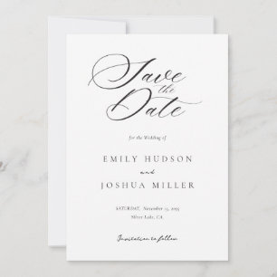 Modern Elegant Script Wedding Save The Date