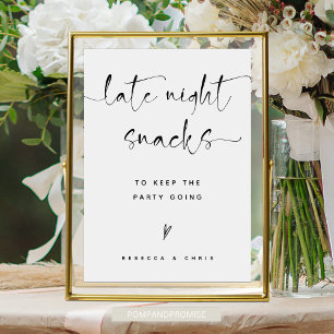 Modern Elegant Script Wedding Snack Station Sign