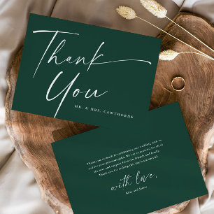 Modern Elegant Script Wedding  Thank You Card