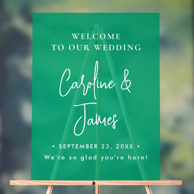 Modern Elegant Script Wedding Welcome  Acrylic Sig Acrylic Sign (Neutral)