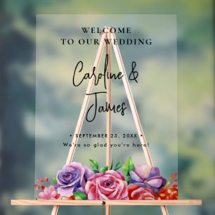 Modern Elegant Script Wedding Welcome Acrylic Sig Sign