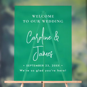 Modern Elegant Script Wedding Welcome Acrylic Sig Sign