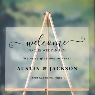 Modern Elegant Script Wedding Welcome  Acrylic Sign