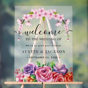 Modern Elegant Script Wedding Welcome  Acrylic Sign