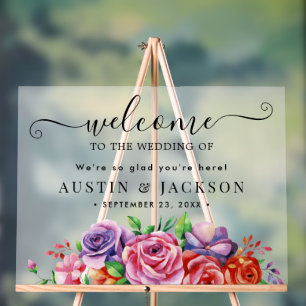 Modern Elegant Script Wedding Welcome Acrylic Sign