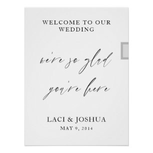 Modern Elegant Script Wedding Welcome Poster Sign 