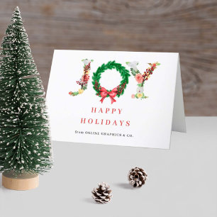 Modern elegant seasons greetings business holiday card