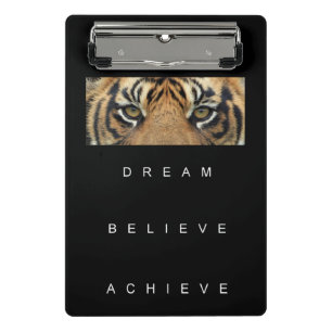Modern Elegant Self Improvement Template Tiger Eye Mini Clipboard