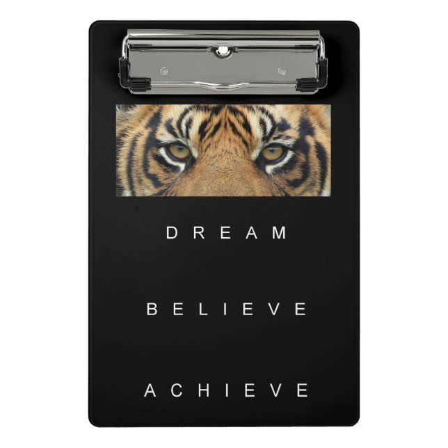 Modern Elegant Self Improvement Template Tiger Eye Mini Clipboard (Front)
