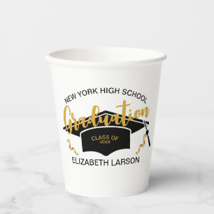 Modern Elegant Senior Golden Black Paper Cups