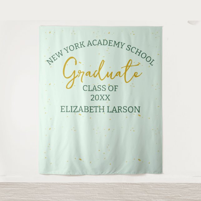 Modern Elegant Senior Graduation Backdrop Tapestry (Front)