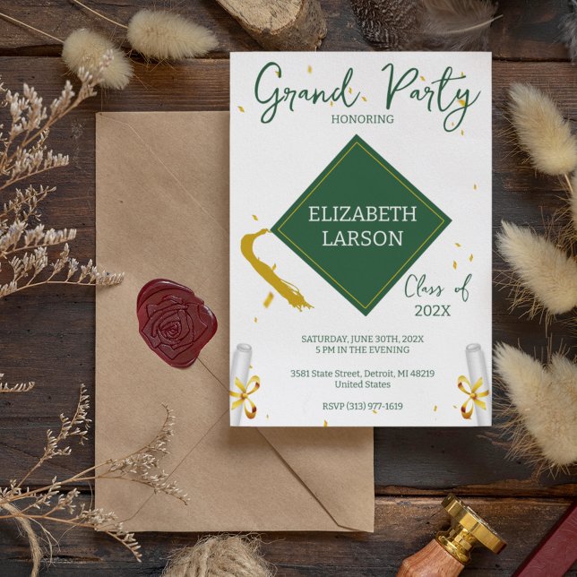 Modern Elegant Senior Graduation Party Invitation (Creator Uploaded)