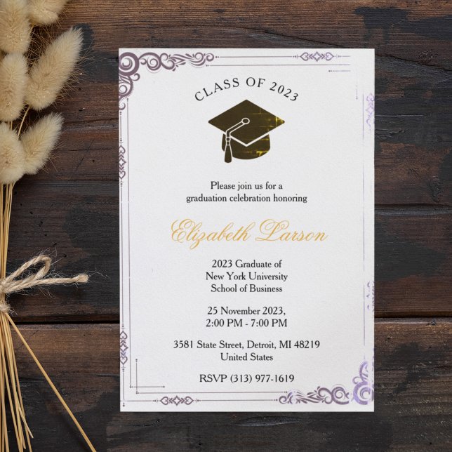 Modern Elegant Senior Graduation Party Invitation (Creator Uploaded)