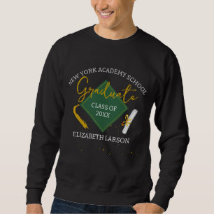 Modern Elegant Senior Green Themed Graduation Sweatshirt