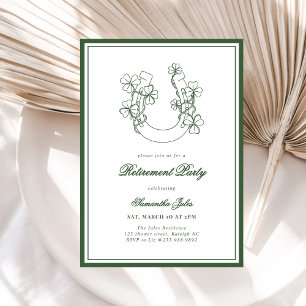 Modern Elegant Shamrock Horseshoe Retirement Party Invitation