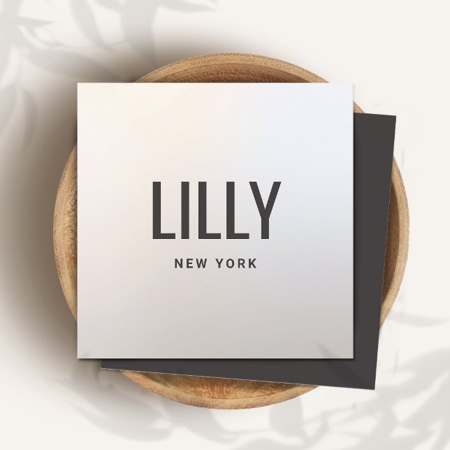 Modern Elegant  Silver Grey  Square Business Card (Creator Uploaded)