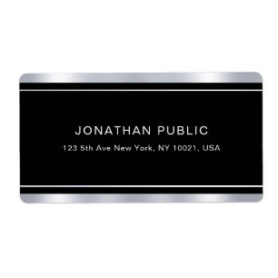 Modern Elegant Silver Look Black Template Glamour