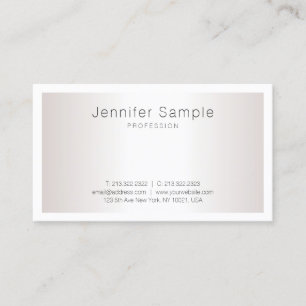 Modern Elegant Silver Look Clean Design Salon Business Card