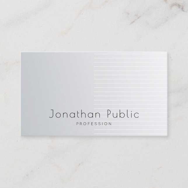Modern Elegant Silver Template Professional Luxury Business Card (Front)