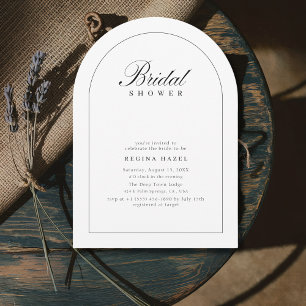 Modern Elegant Simple Arch Bridal Shower Photo Invitation
