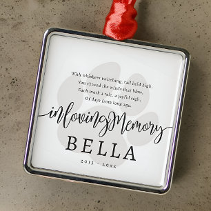 Modern Elegant Simple Chic Paw Pet Cat Memorial Metal Tree Decoration